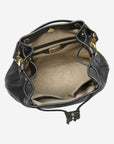 NIESEN | Beuteltasche Kalbsleder classic schwarz/gold  - von innen