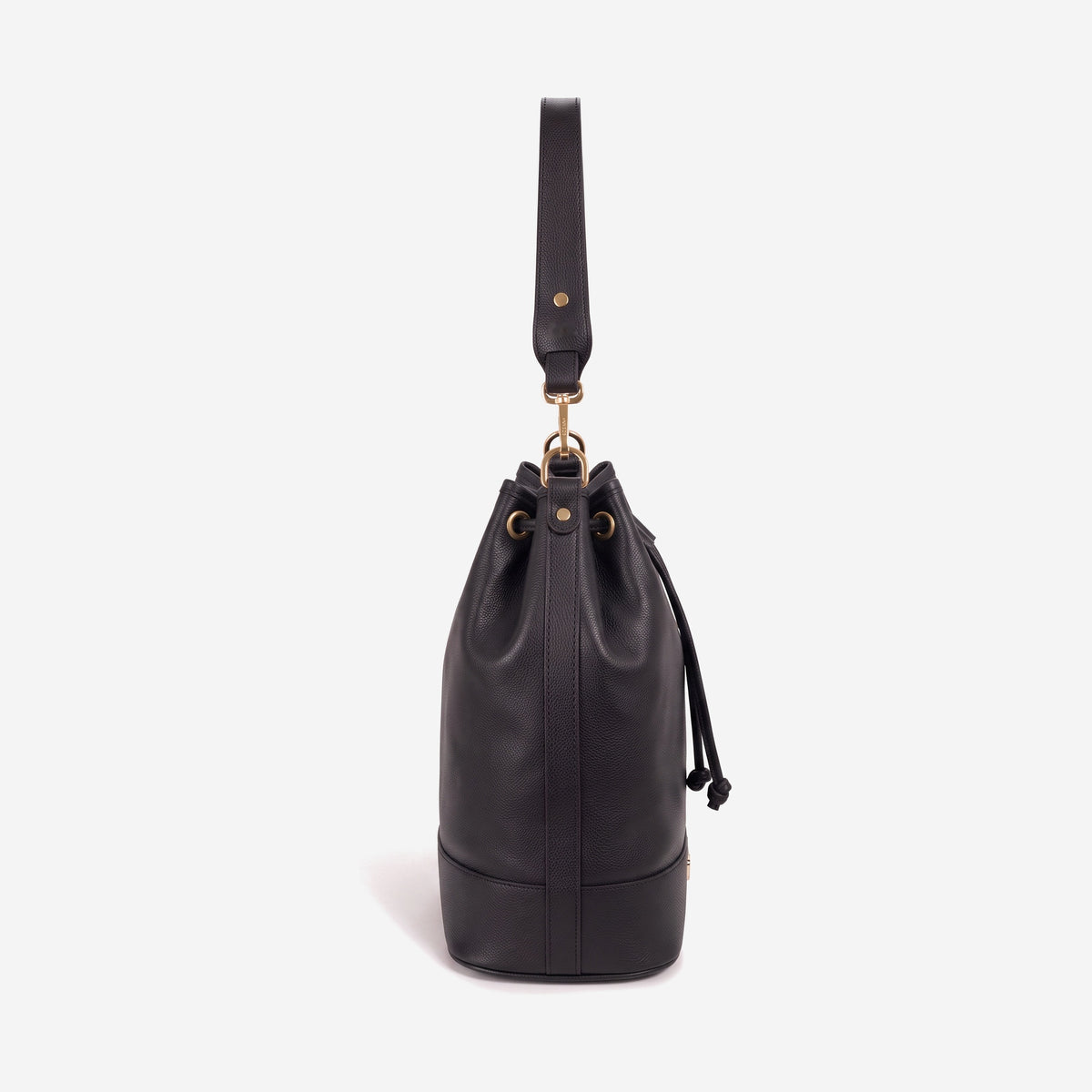 NIESEN | Beuteltasche Kalbsleder classic schwarz/gold - seitlich