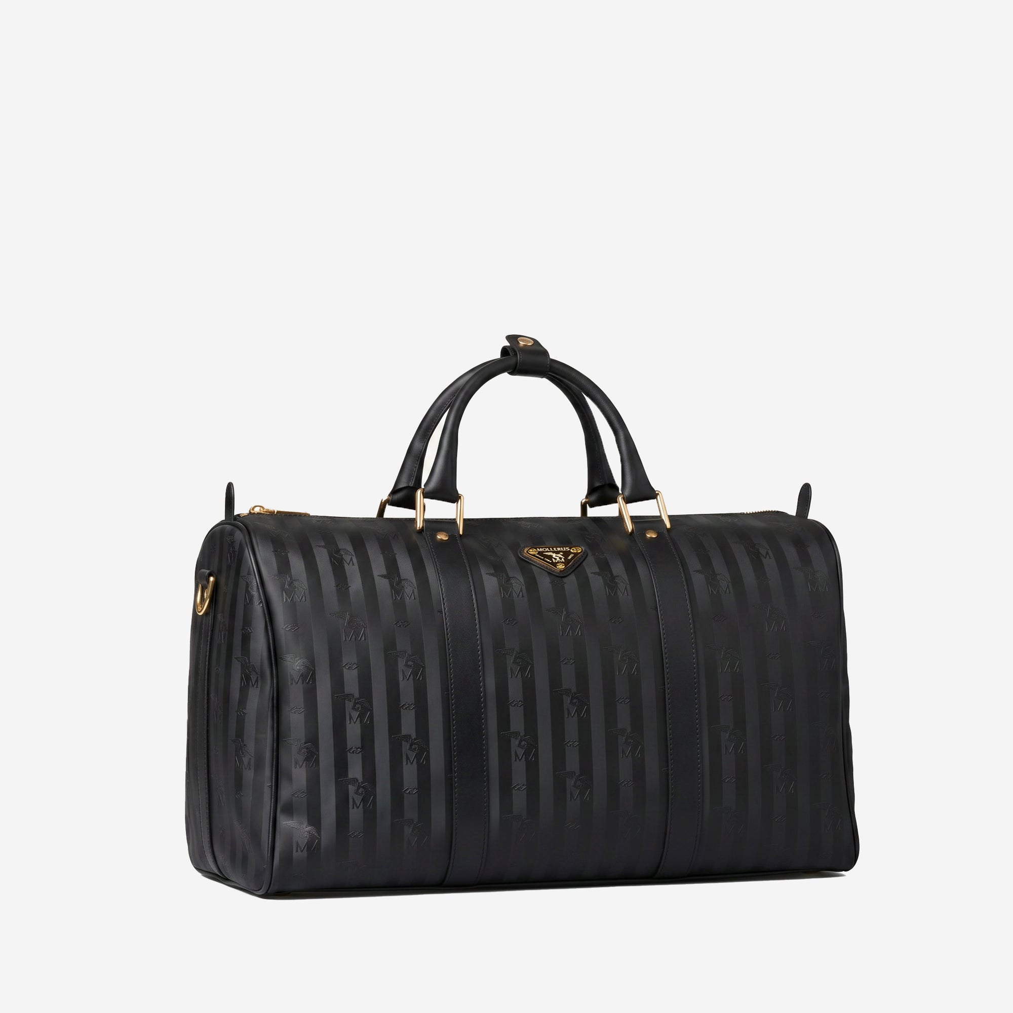 MADRID | Reisetasche classic schwarz/gold - seiltich