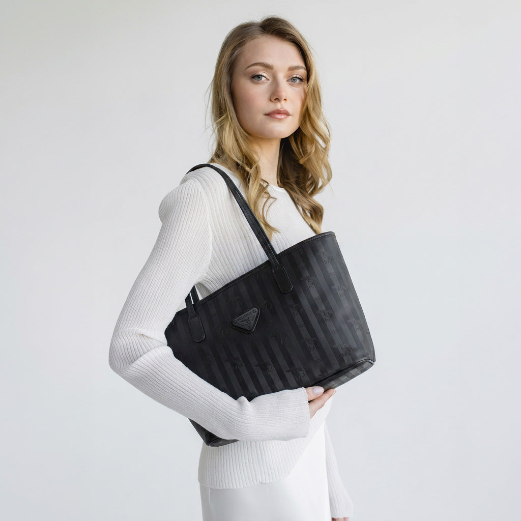 GENF | Shopper classic schwarz/schwarz - close up