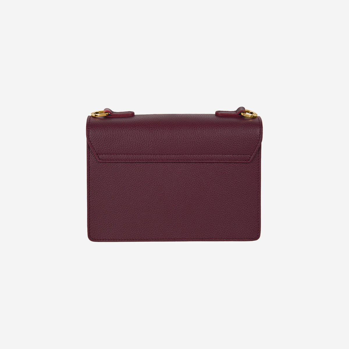 URSY | Umhängetasche Kalbsleder antik rot/gold - von hinten