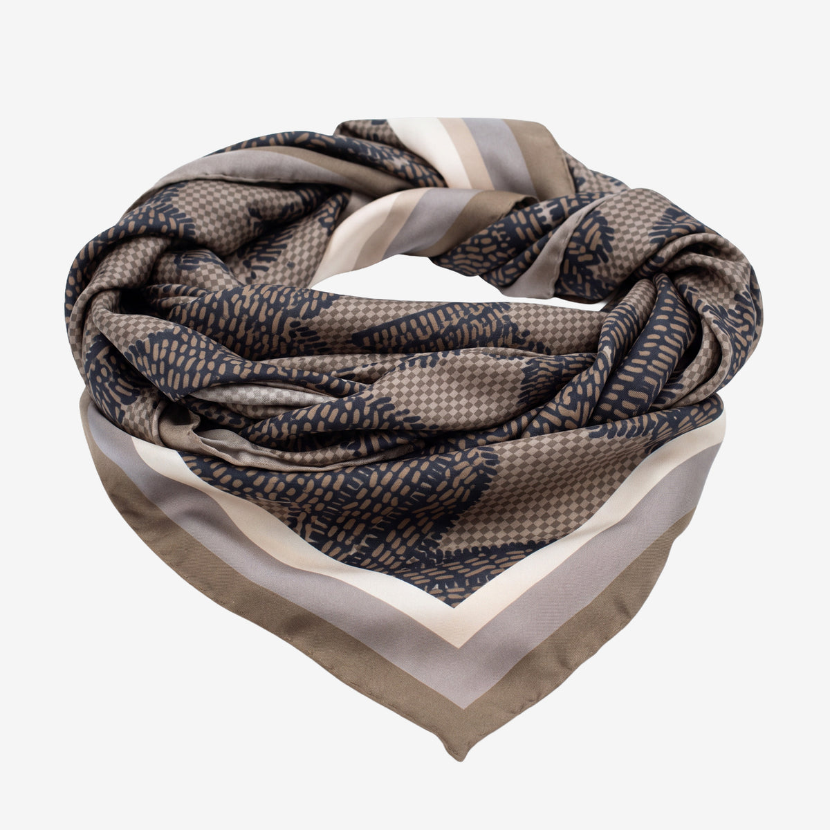 FOULARD | Foulard Maze Canvas Fango/Beige - frontal