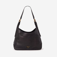 MENDRISIO | Classic calfskin shoulder bag in black/gold