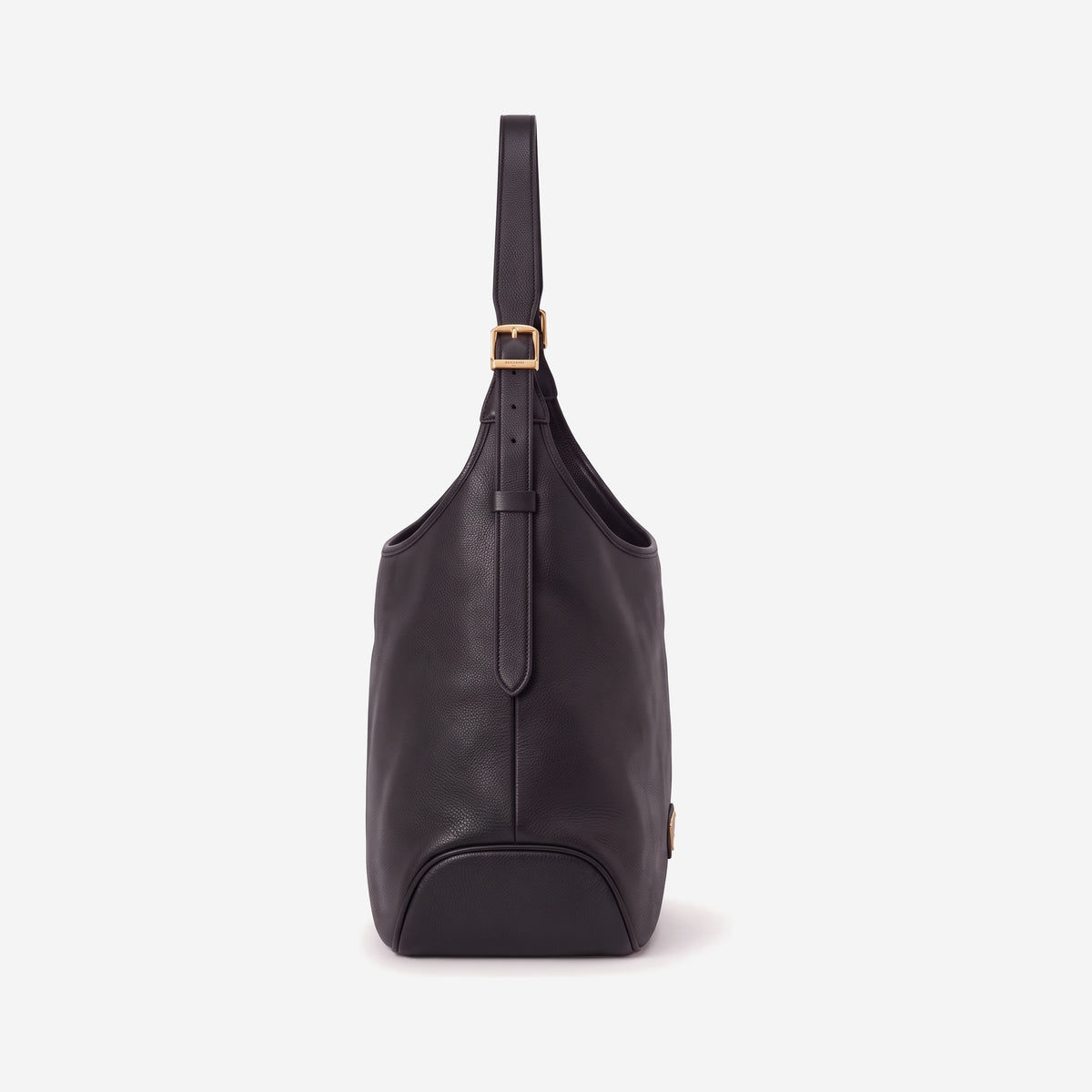 MENDRISIO | Umhängetasche Kalbsleder classic schwarz/gold - seitlich