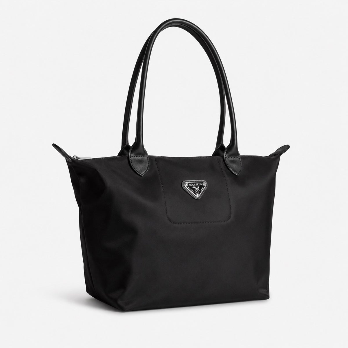 INTERLAKEN | Shopper Nylon classic schwarz/silber - leicht seitlich