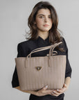 GENF | Shopper taupe grau/gold – weitere Ansicht