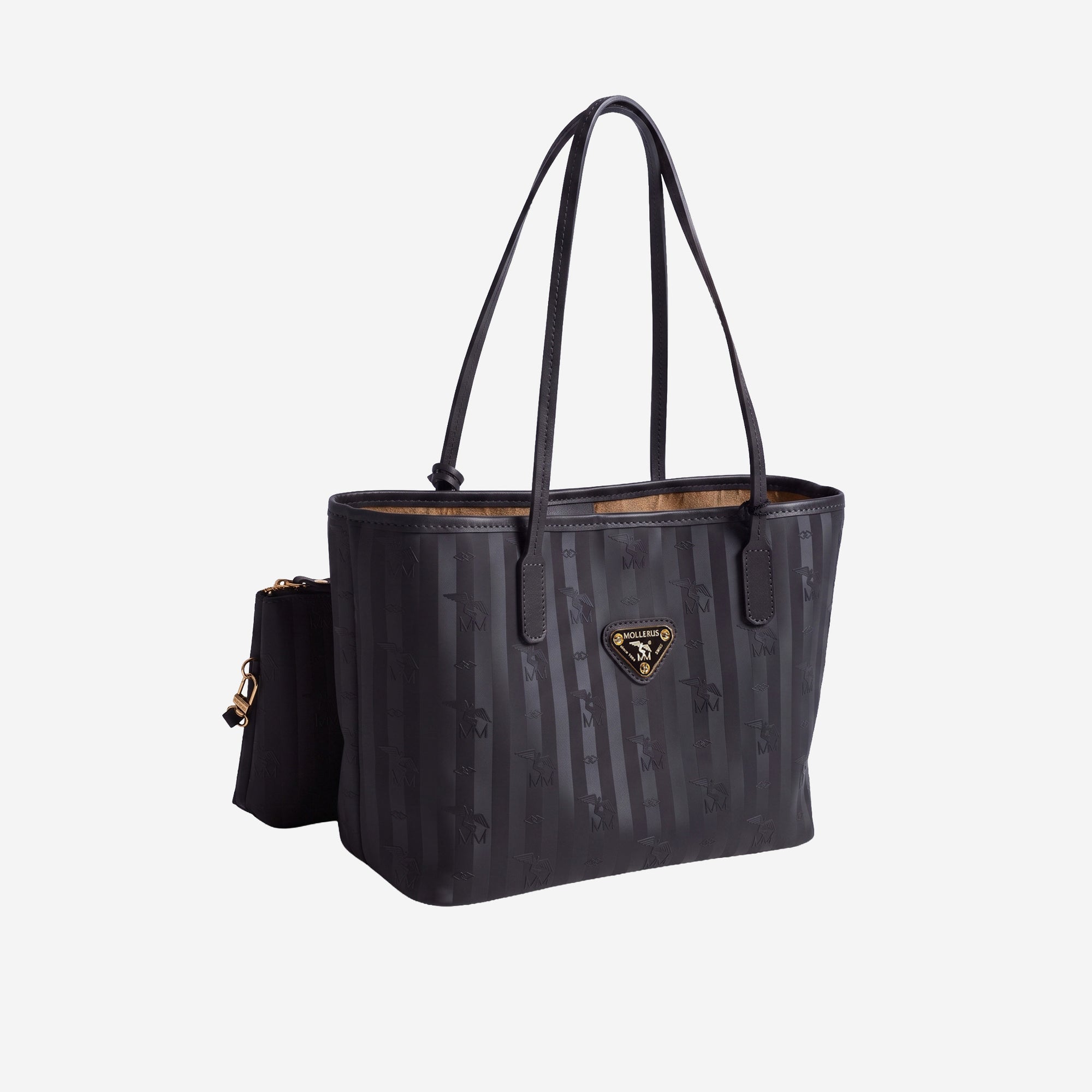 GENF | Shopper classic schwarz/gold - leicht seitlich