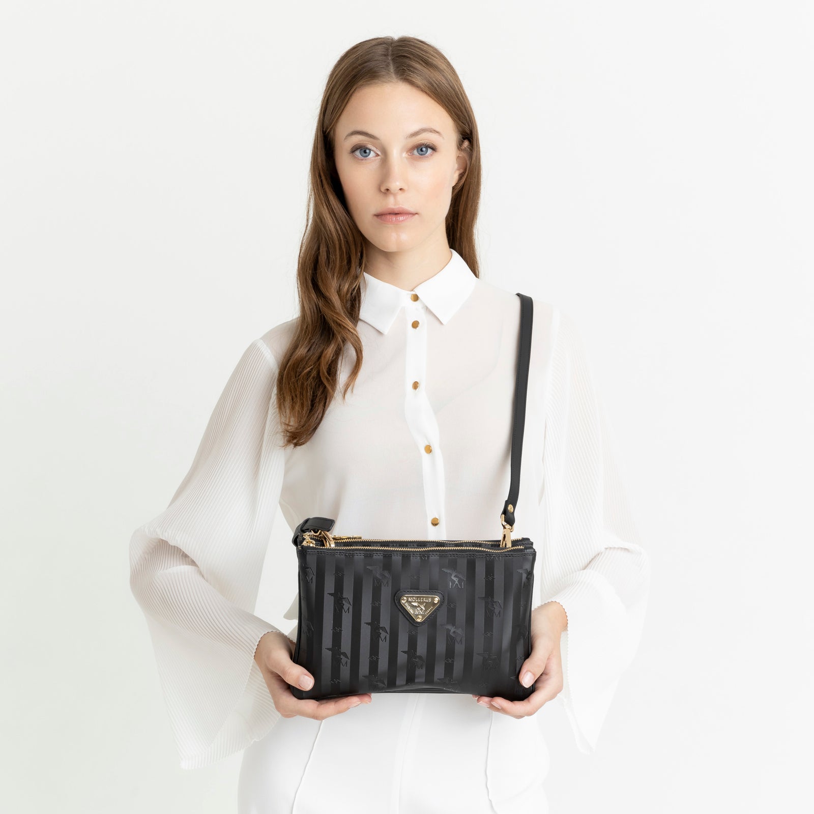 GLAND | Umhängetasche classic schwarz/gold - frontal