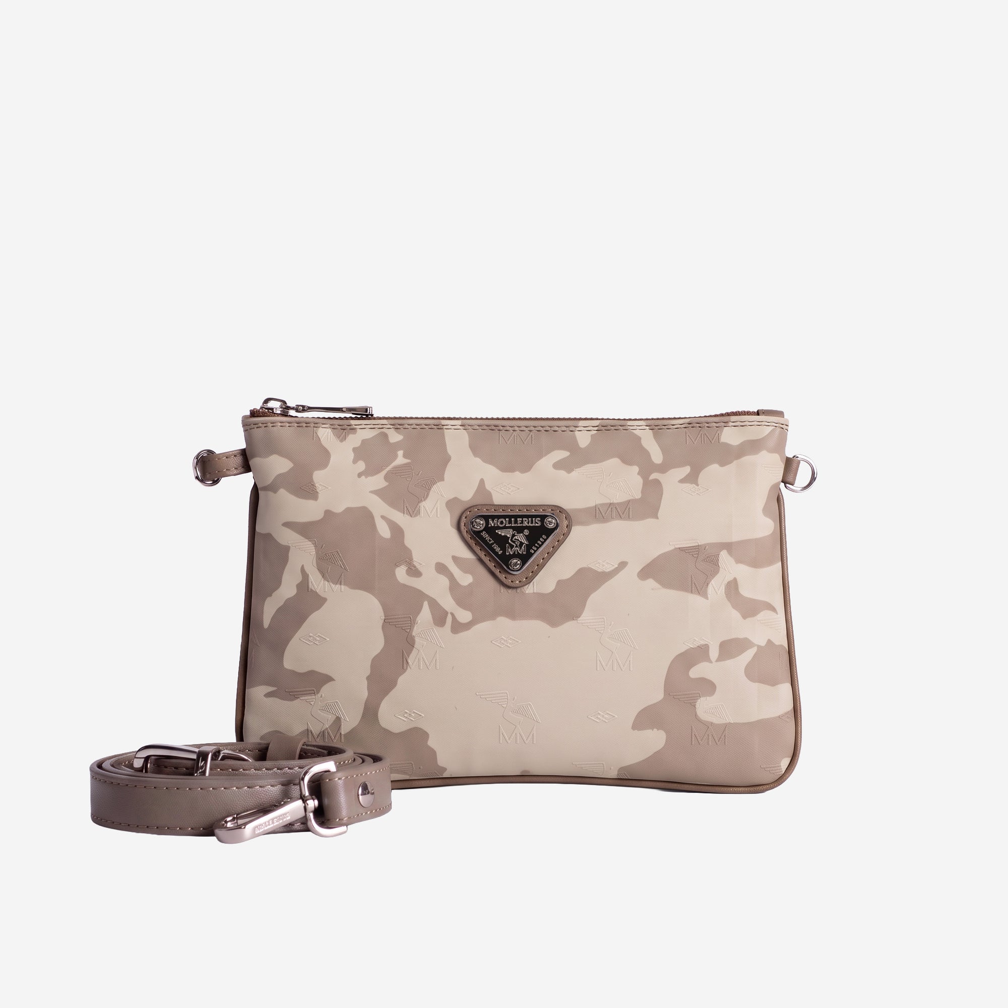 TAMINS | Umhängetasche camouflage beige/silber - frontal
