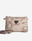 TAMINS | Umhängetasche camouflage beige/silber - frontal