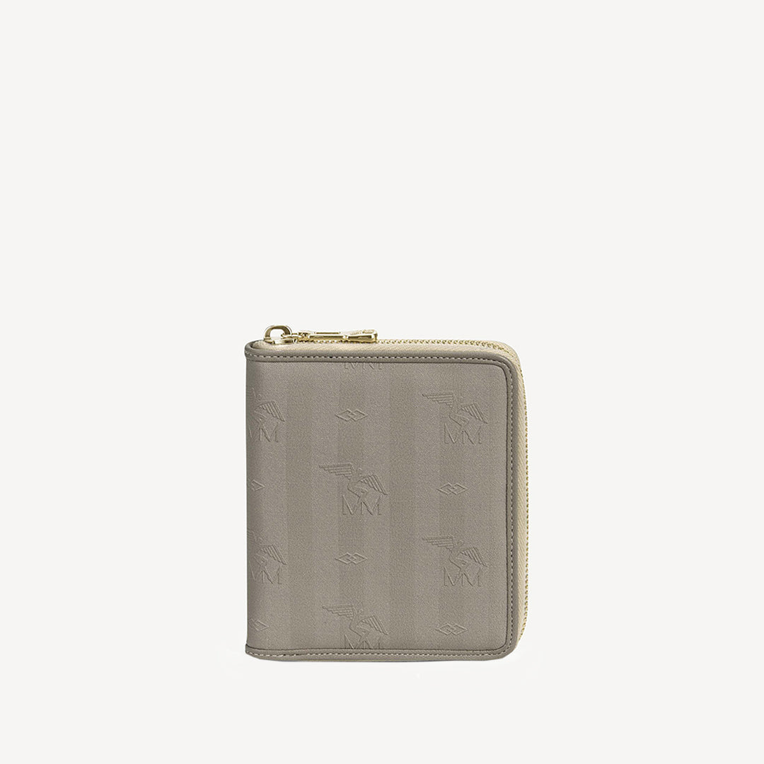 NIEDERHORN | Portemonnaie taupe grau/gold - frontal