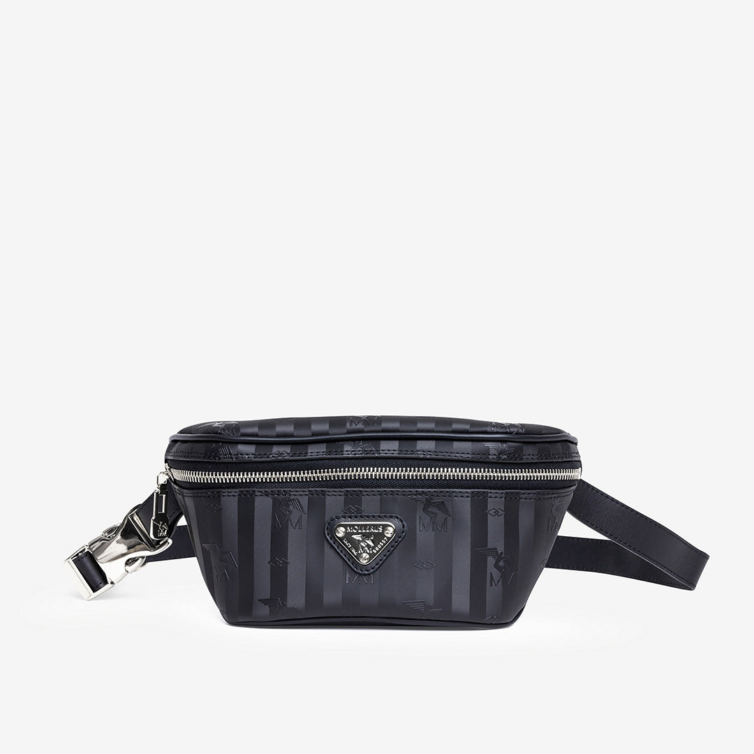 GRINDELWALD | Bauchtasche classic schwarz/silber - frontal