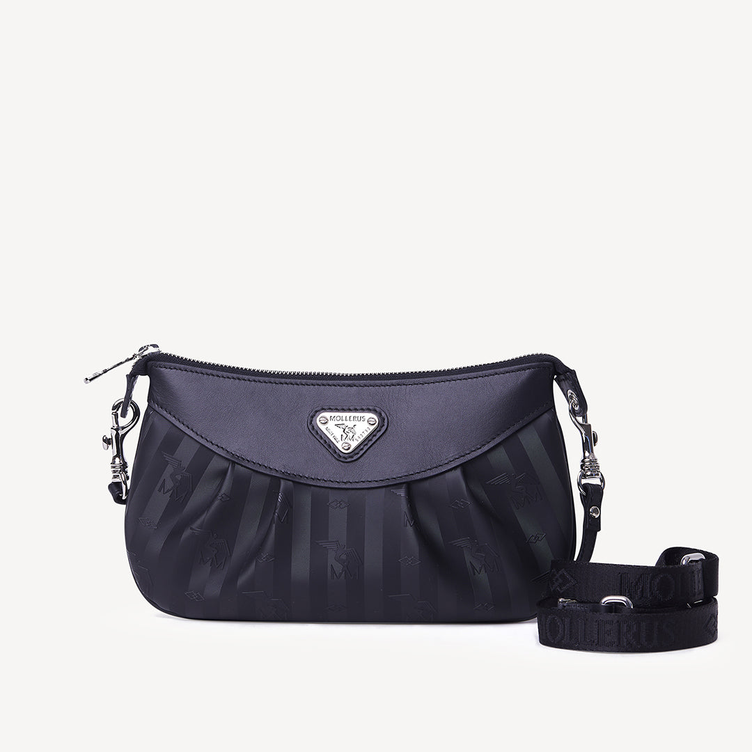 GRAZIA | Clutch classic schwarz/silber - frontal