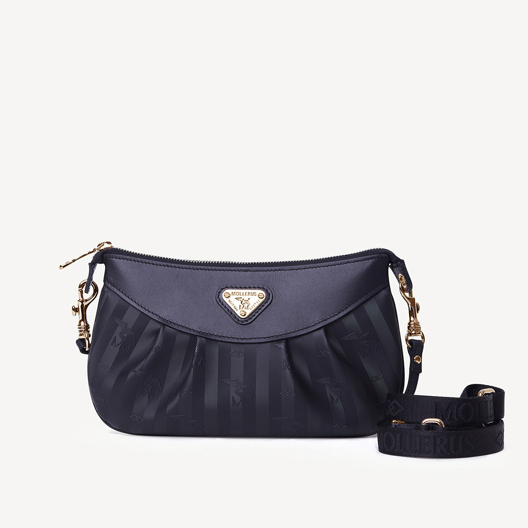 GRAZIA | Clutch classic schwarz/gold - frontal