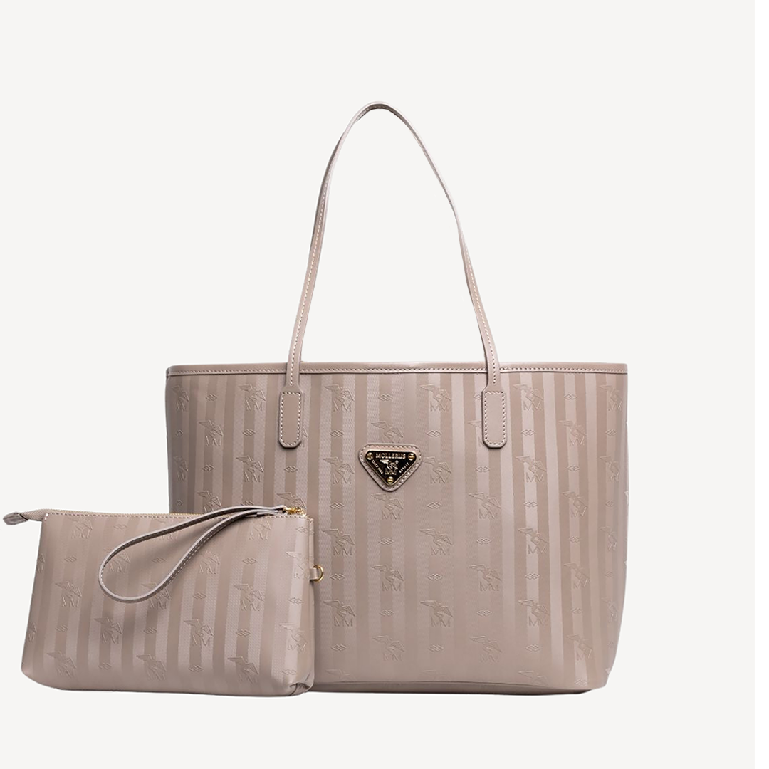 BERN | Shopper taupe grau/gold - frontal