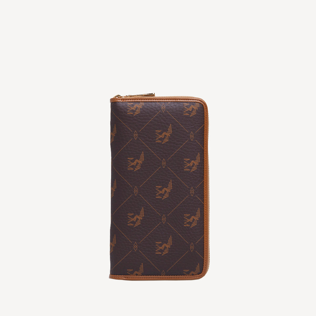 CLARIDEN | Portemonnaie Pecarus braun/beige/gold - frontal