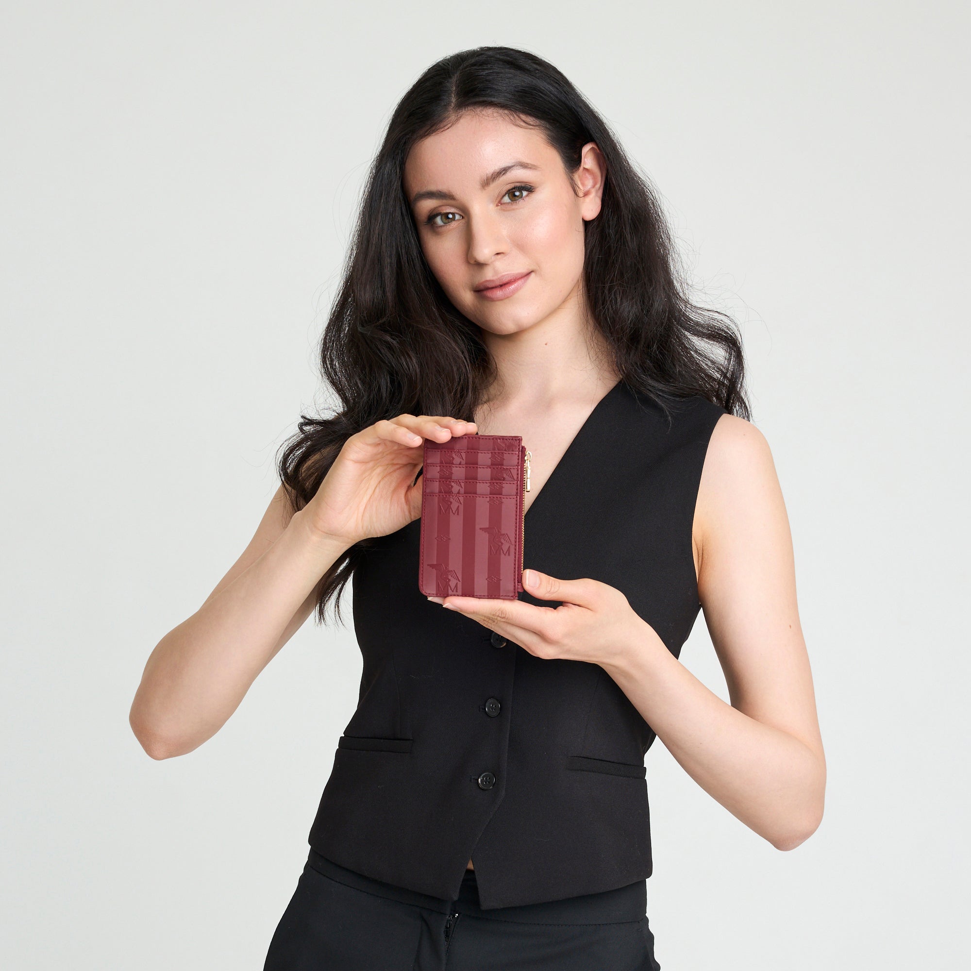 GY | Kreditkartenetui antik rot/gold - full body