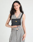 URSY | Umhängetasche classic schwarz/gold - on body