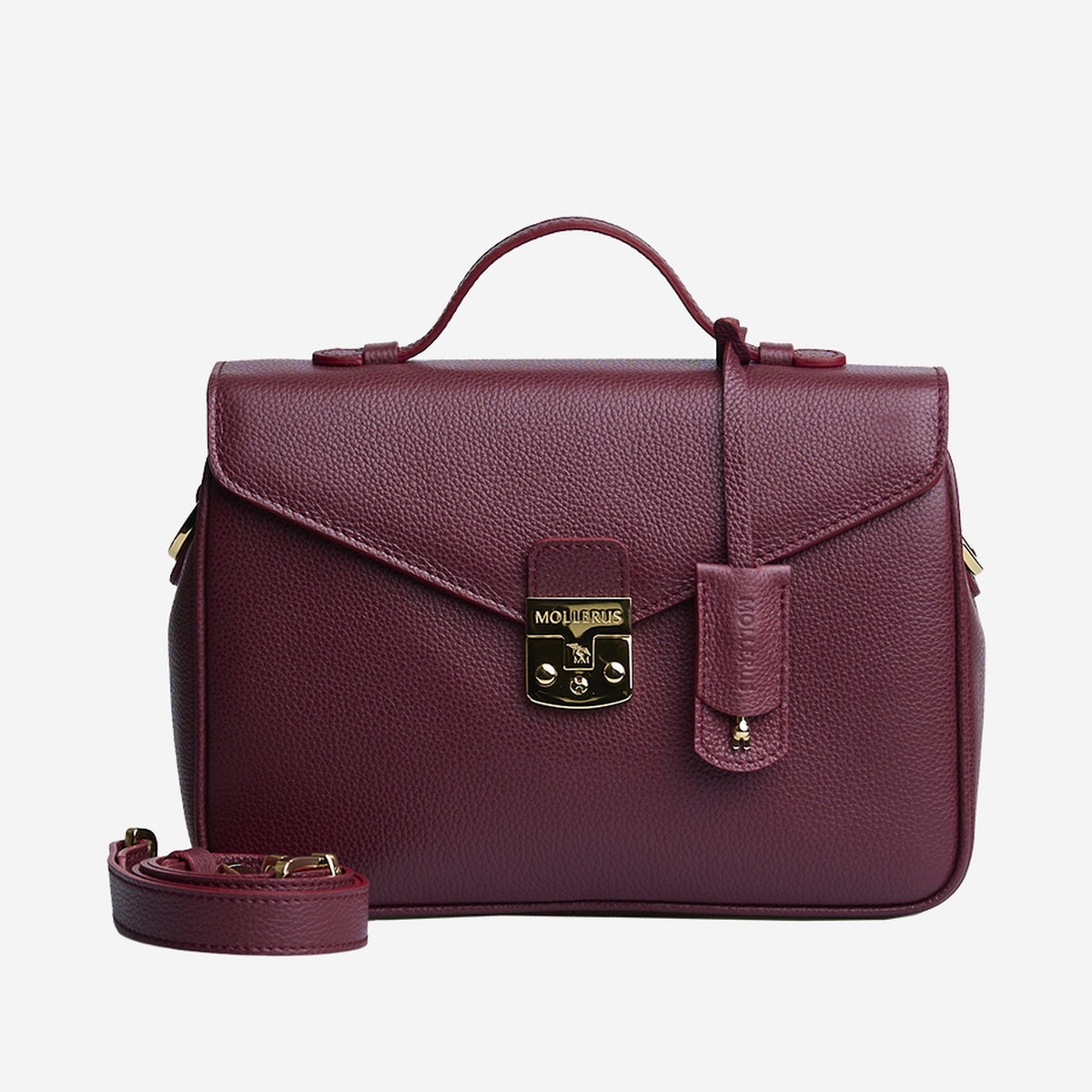 MARLY | Umhängetasche Kalbsleder antik rot/gold