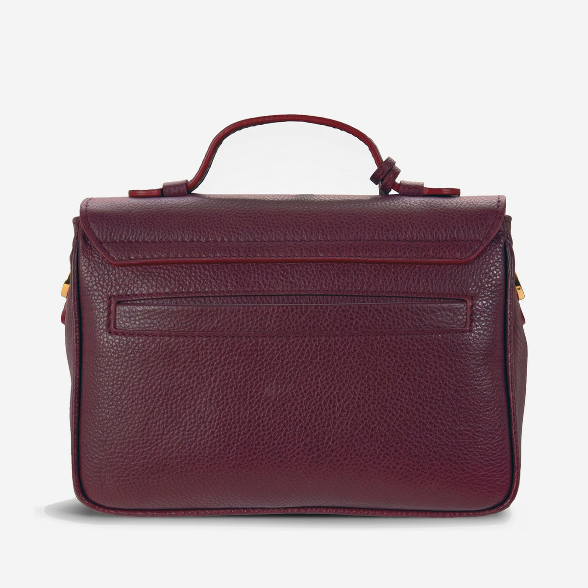 MARLY | Umhängetasche Kalbsleder antik rot/gold - von hinten 