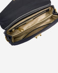 MARLY | Umhängetasche Kalbsleder classic schwarz/gold - von innen 