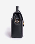 MARLY | Umhängetasche Kalbsleder classic schwarz/gold - seitlich