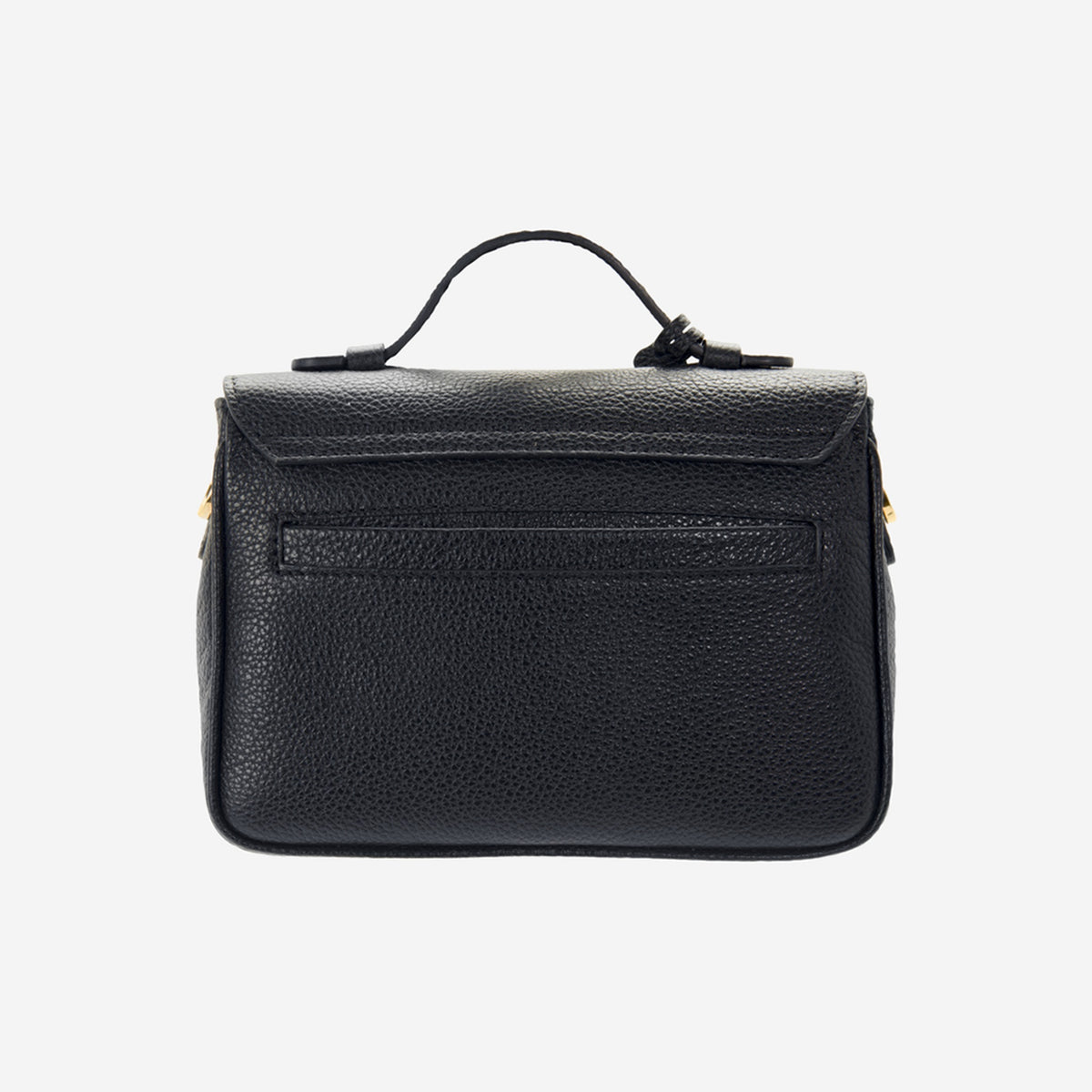 MEYRIN | Umhängetasche Kalbsleder classic schwarz/gold - von hinten 