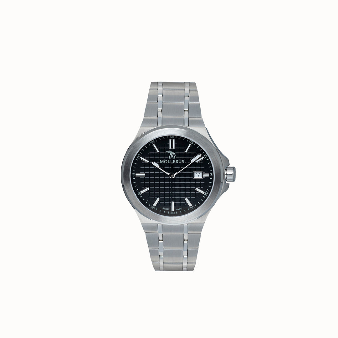 FIRST VAL ROSEG |  Armbanduhr Edelstahl Zifferblatt schwarz - FRONTAL