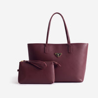 BERN | Cabas en cuir rouge antique/or