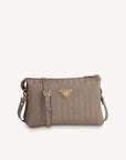 GLAND | Umhängetasche taupe grau/gold - seitlich