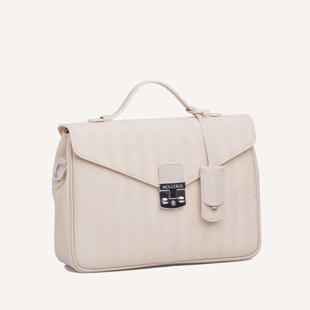 MARLY | Umhängetasche pearl weiss/silber - seitlich