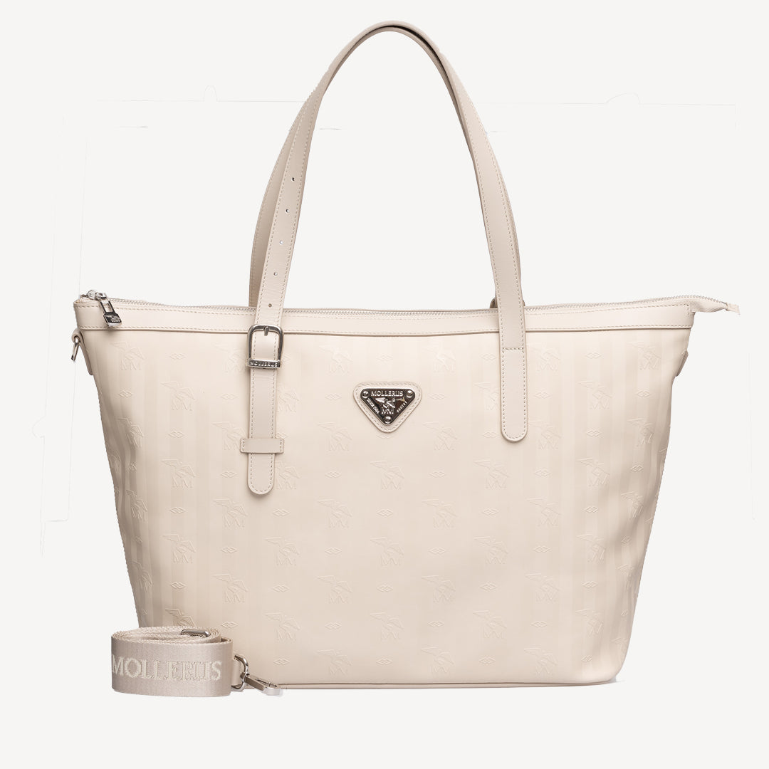 GISWIL | Businesstasche pearl weiss/silber - frontal