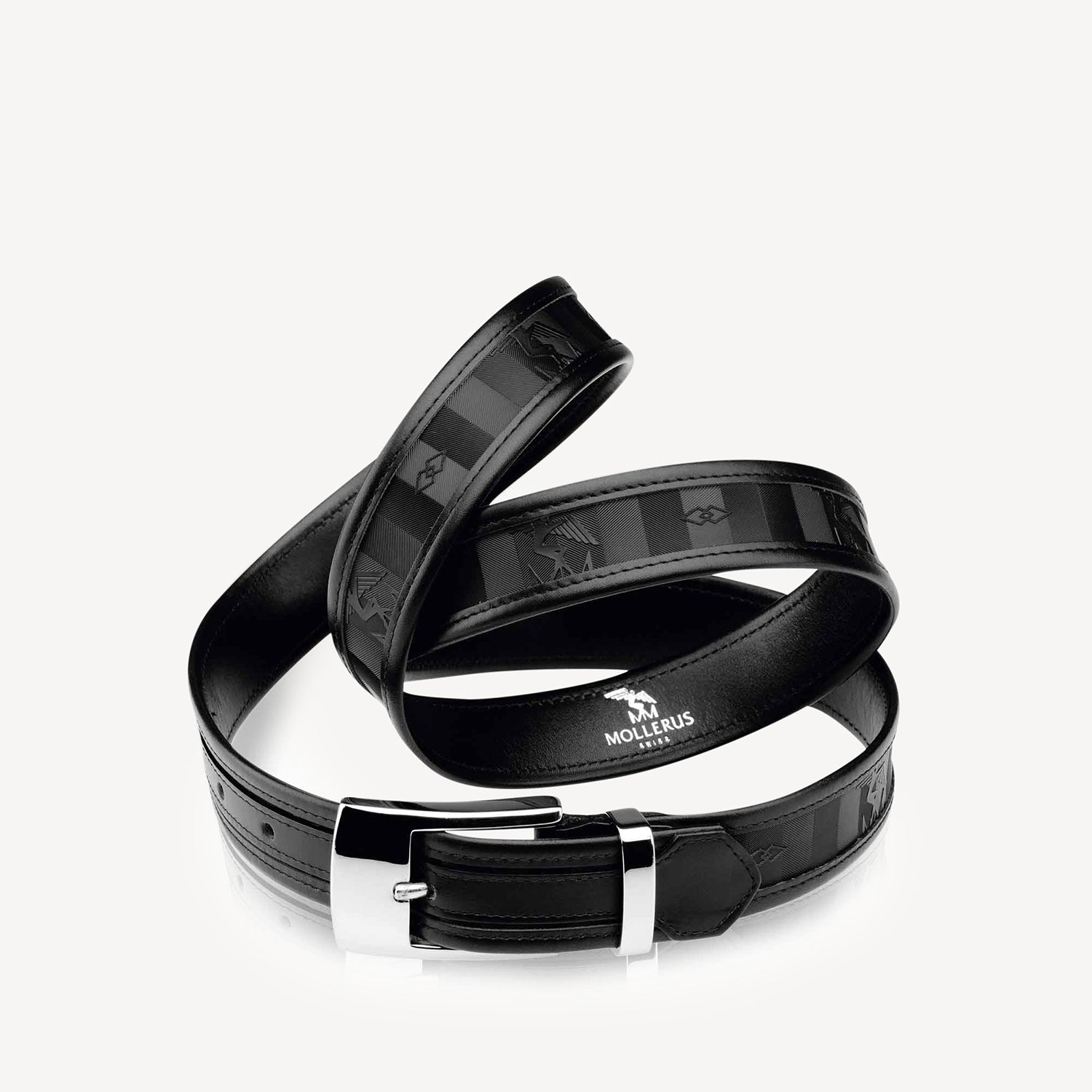 RUBLI | Gürtel classic schwarz/silber - frontal