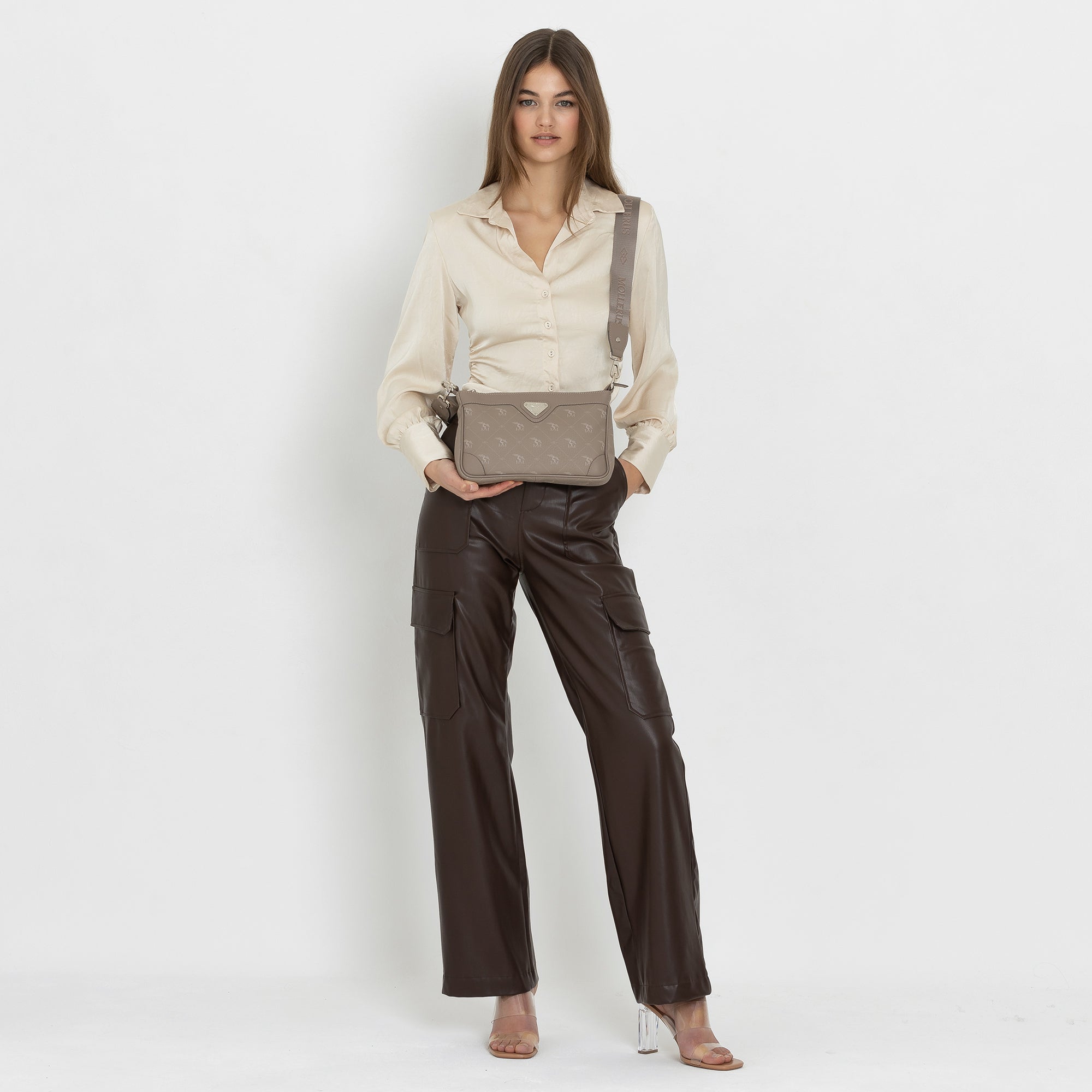 FLUMS | Umhängetasche Pecarus taupe/rosè/silber - FULL BODY