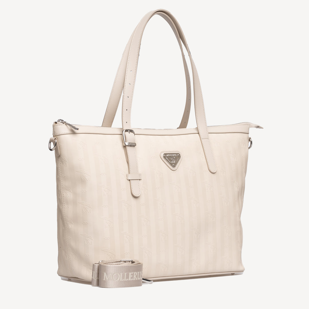 GISWIL | Businesstasche pearl weiss/silber - frontal
