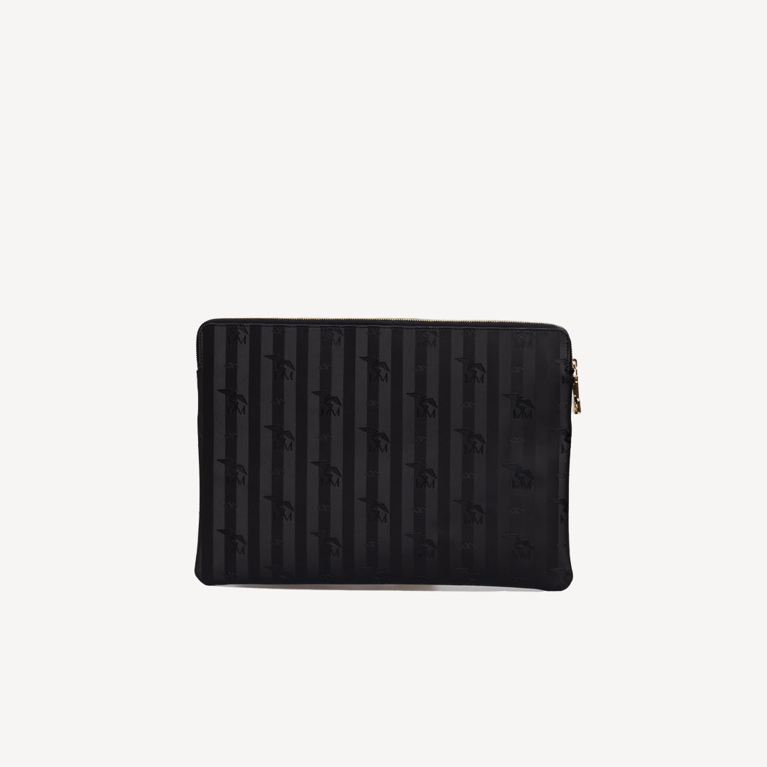 SCHÖTZ | Laptoptasche classic schwarz/gold - VON HINTEN
