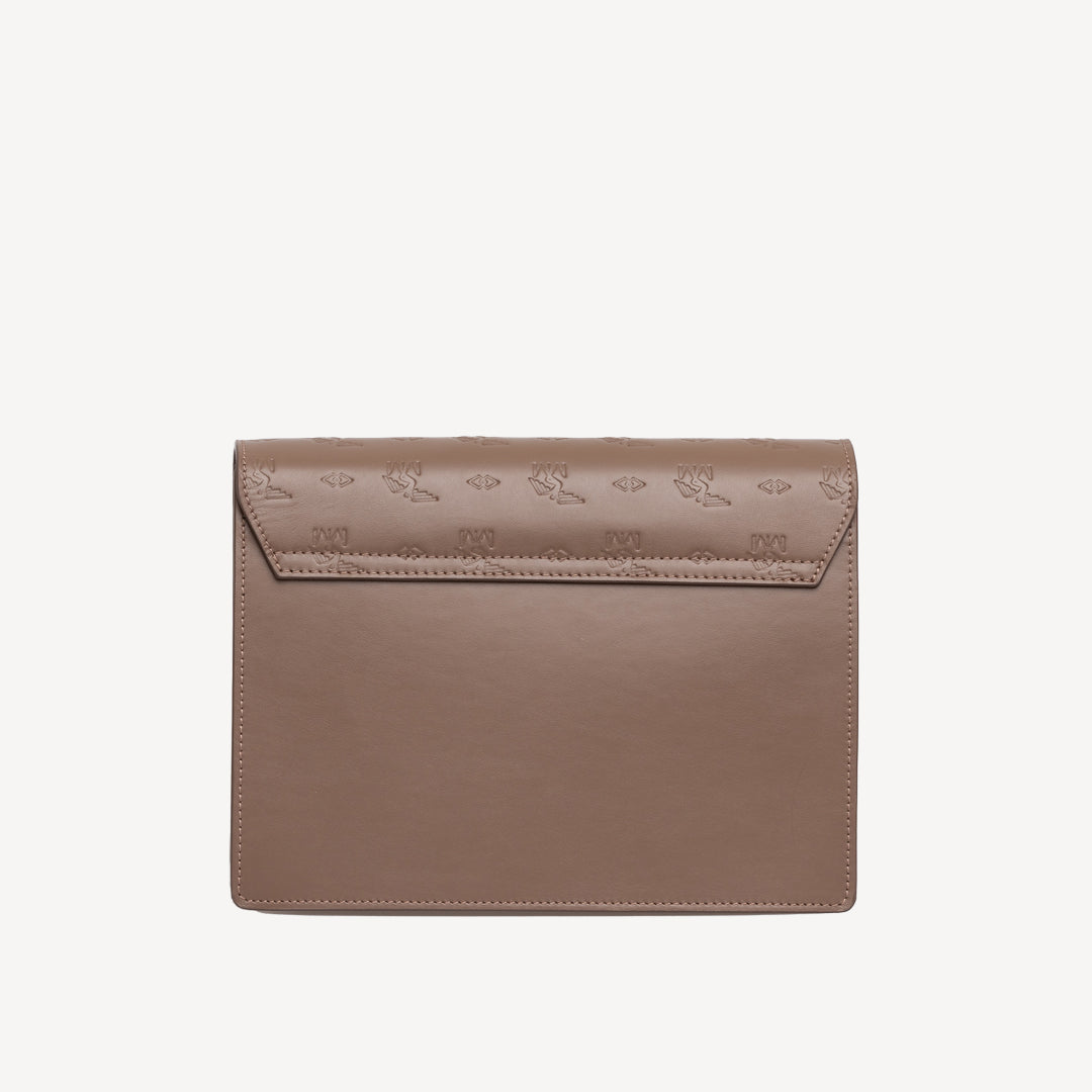 WIL | Umhängetasche Stampato boho braun/gold - von hinten