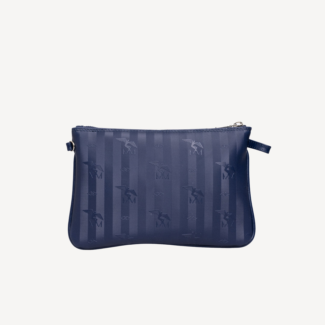 TAMINS | Umhängetasche midnight blau/silber - von hinten