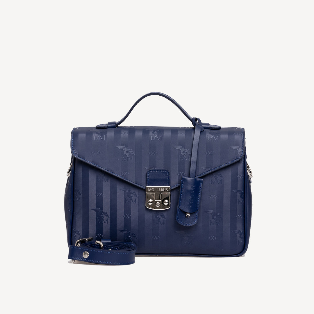 MARLY | Umhängetasche midnight blau/silber - frontal