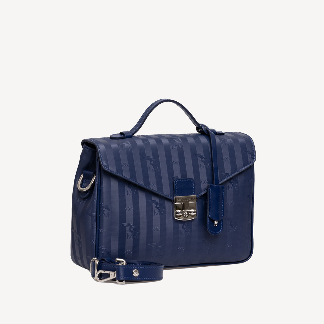 MARLY | Umhängetasche midnight blau/silber - seiltich
