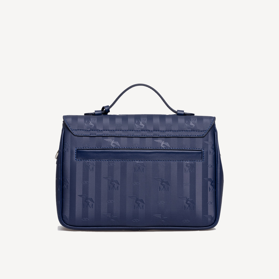 MARLY | Umhängetasche midnight blau/silber - von hinten