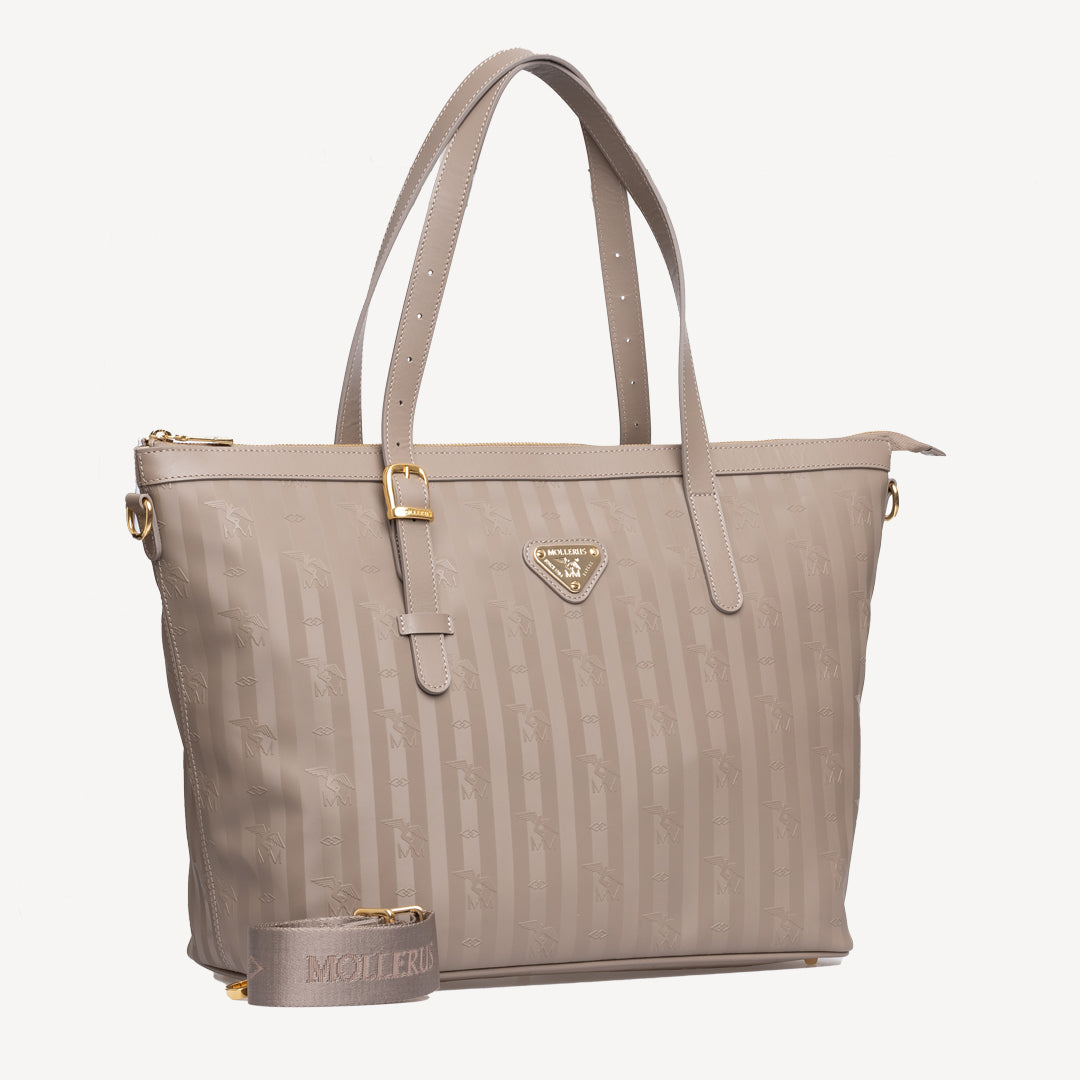 GISWIL | Businesstasche taupe grau/gold - seiltich