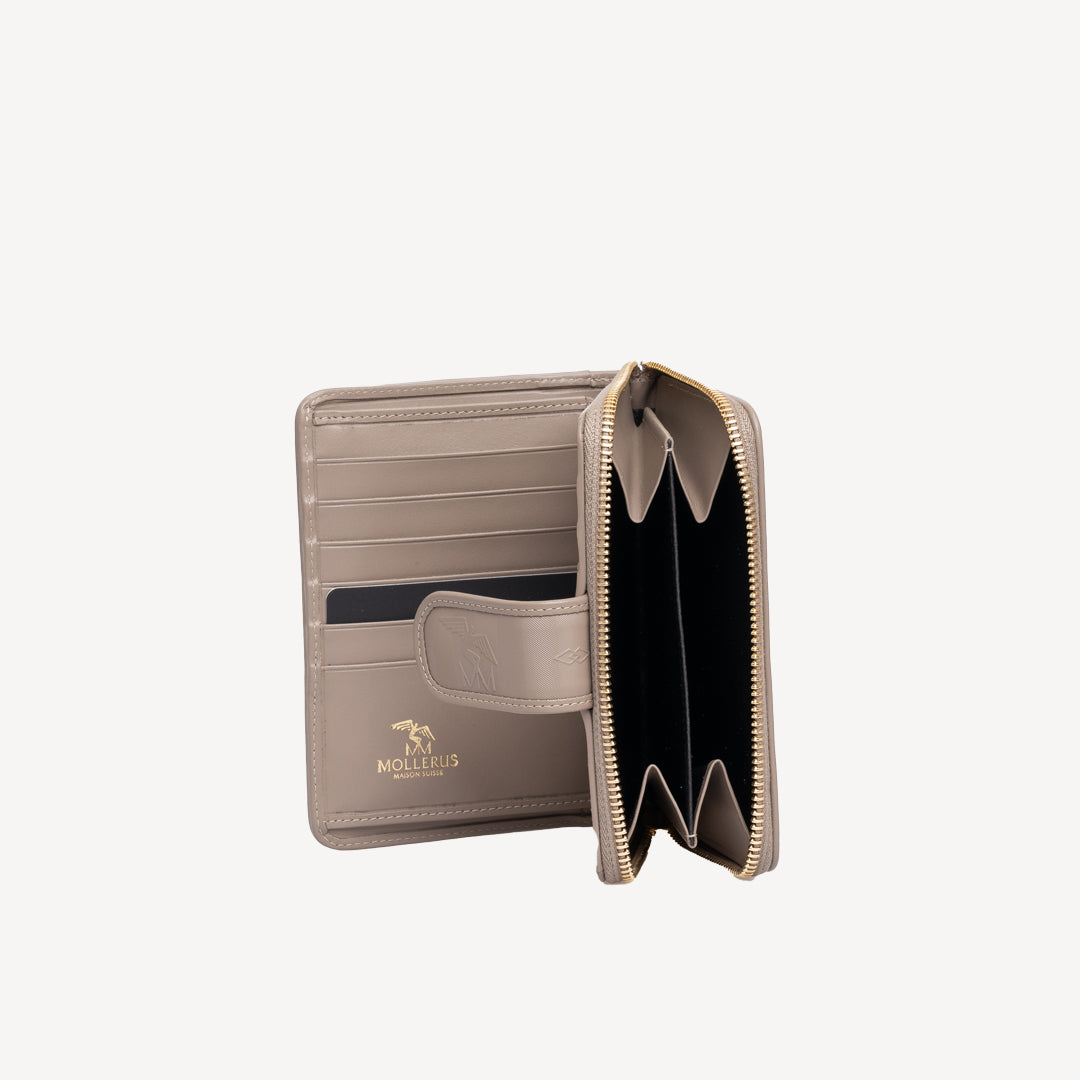 SAENTIS | Portemonnaie taupe grau/gold - seiltich offen