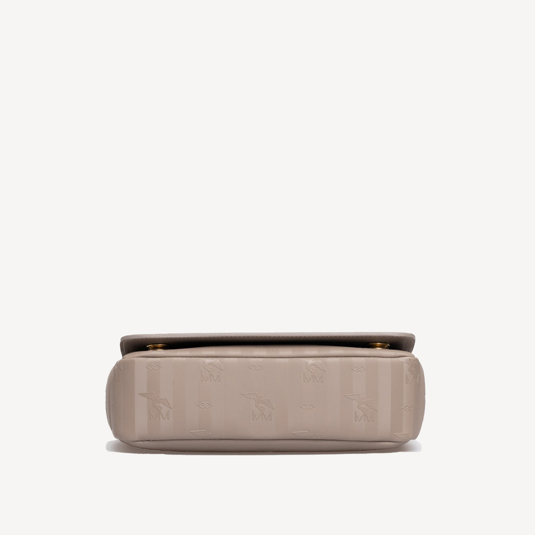 GOLDACH | Umhängetasche taupe grau/gold - von unten