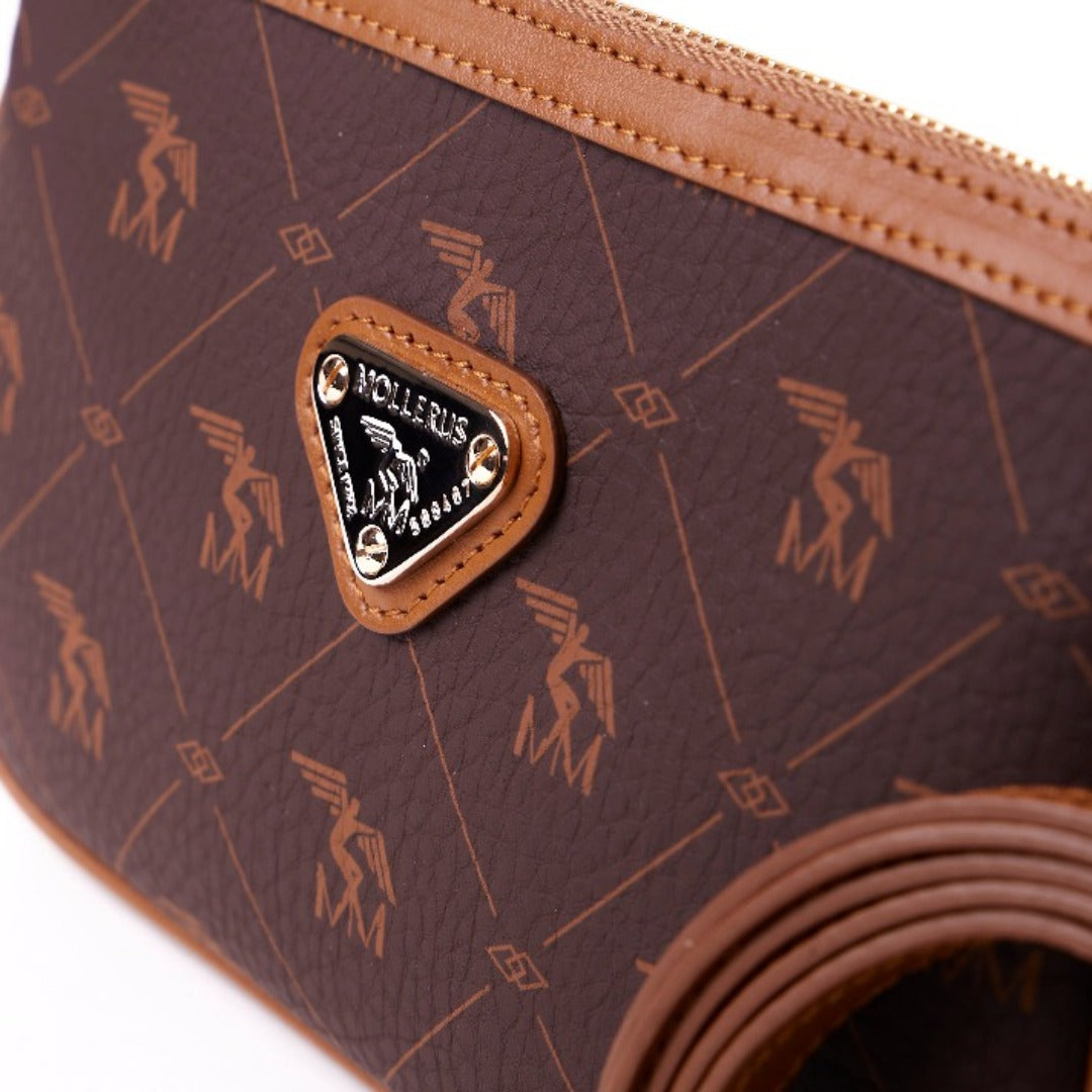 MISSY | Schultertasche Pecarus braun/beige/gold - DETAIL