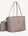 GENF | Shopper taupe grau/gold - seitlich