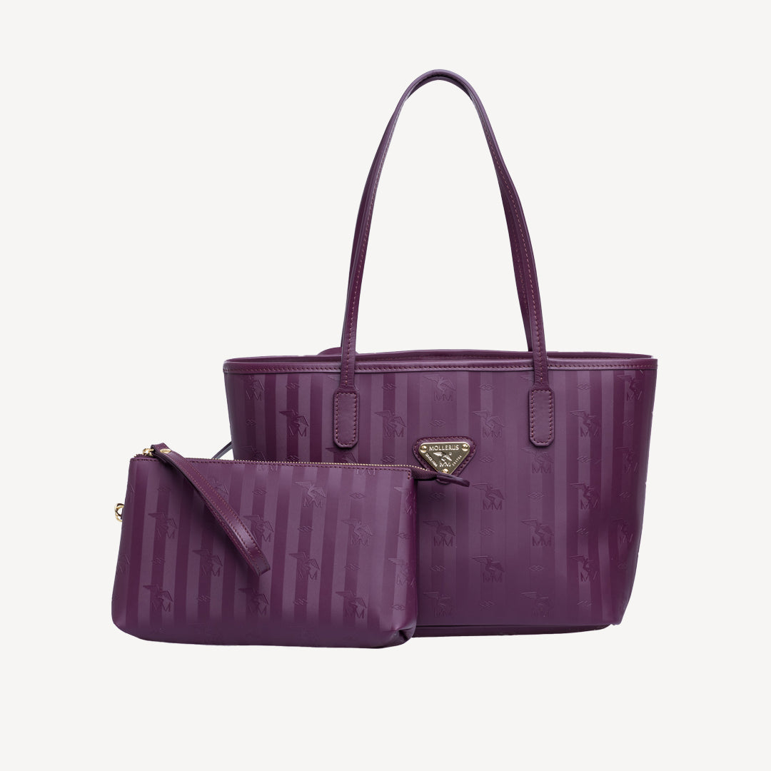 GENF | Shopper plum violette/gold - frontal