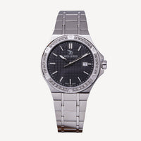PREMIÈRE DAME D'ENGADINE | Montre cadran acier inoxydable noir/lunette Swarovski