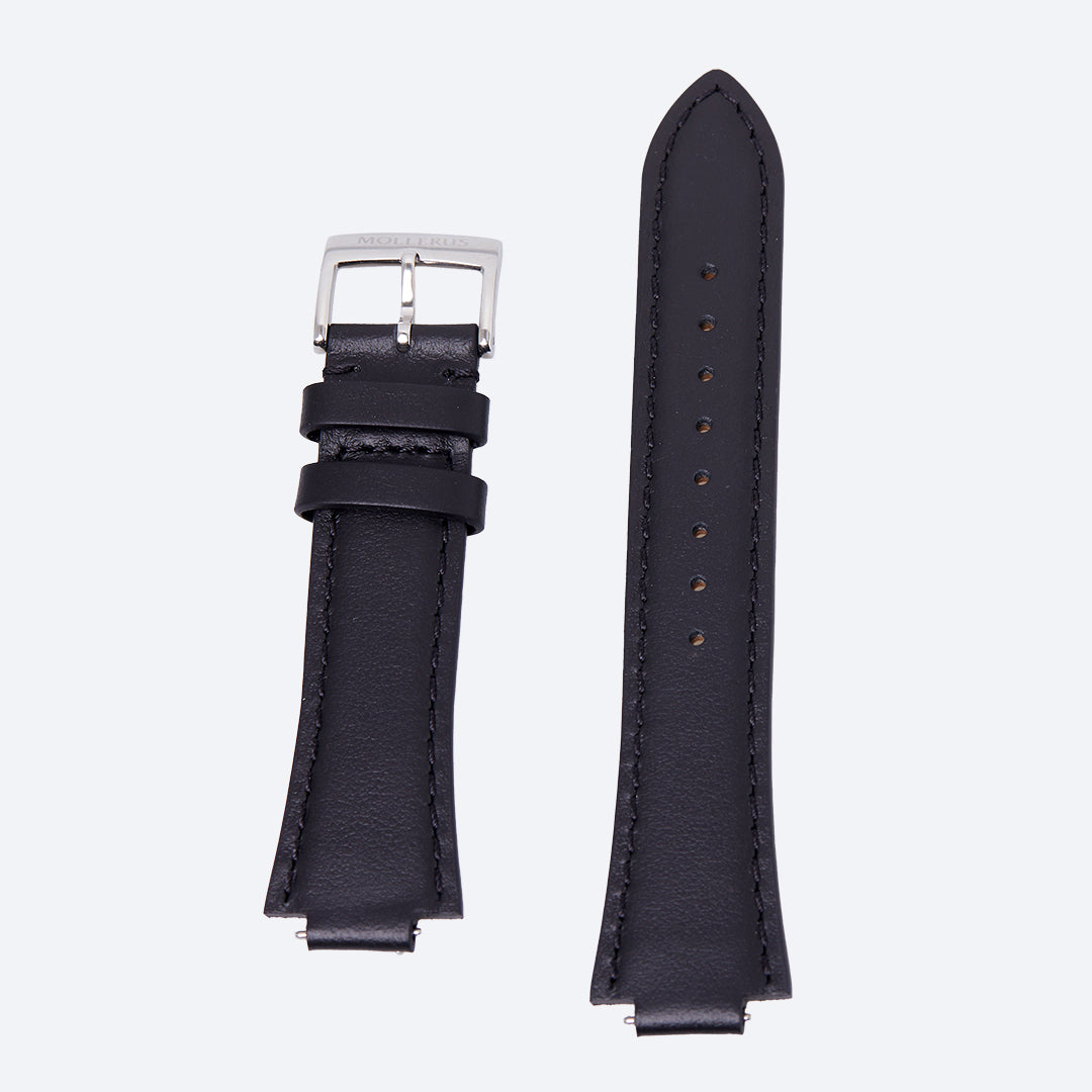 FIRST ENGELBERG |  Armbanduhr Edelstahl Zifferblatt schwarz - riemen