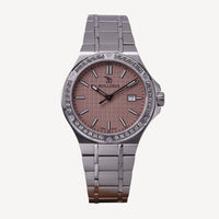 PREMIÈRE DAME D'ENGADINE | Montre-bracelet cadran acier inoxydable rosé/lunette Swarovski